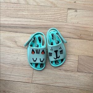 Kids Cat Face Sandals - Teal